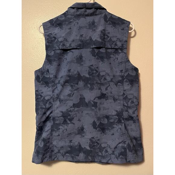 Eddie Bauer Women's Vest Blue Camo Vented Performance Utility Hiking Small - Picture 6 of 11